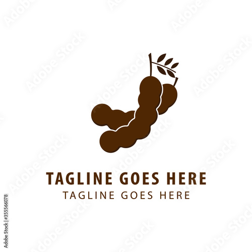 Tamarind fruit logo on white background