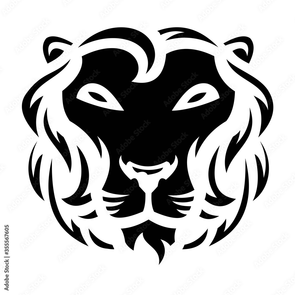 Lion Head Black and White Logo, Sign, Vector Design - Vector Lion Head Black and White Logo, Sign, Vector Design - Vector
