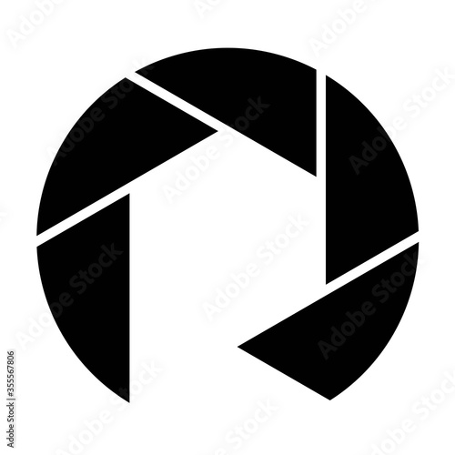 Letter R Abstract camera logo-vector