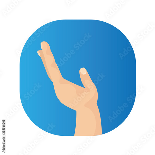 hand human receiving isolated icon