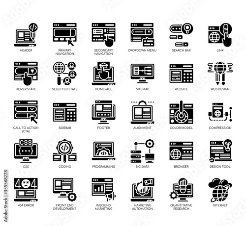 Set of web design thin line and pixel perfect icons for any web and app project.