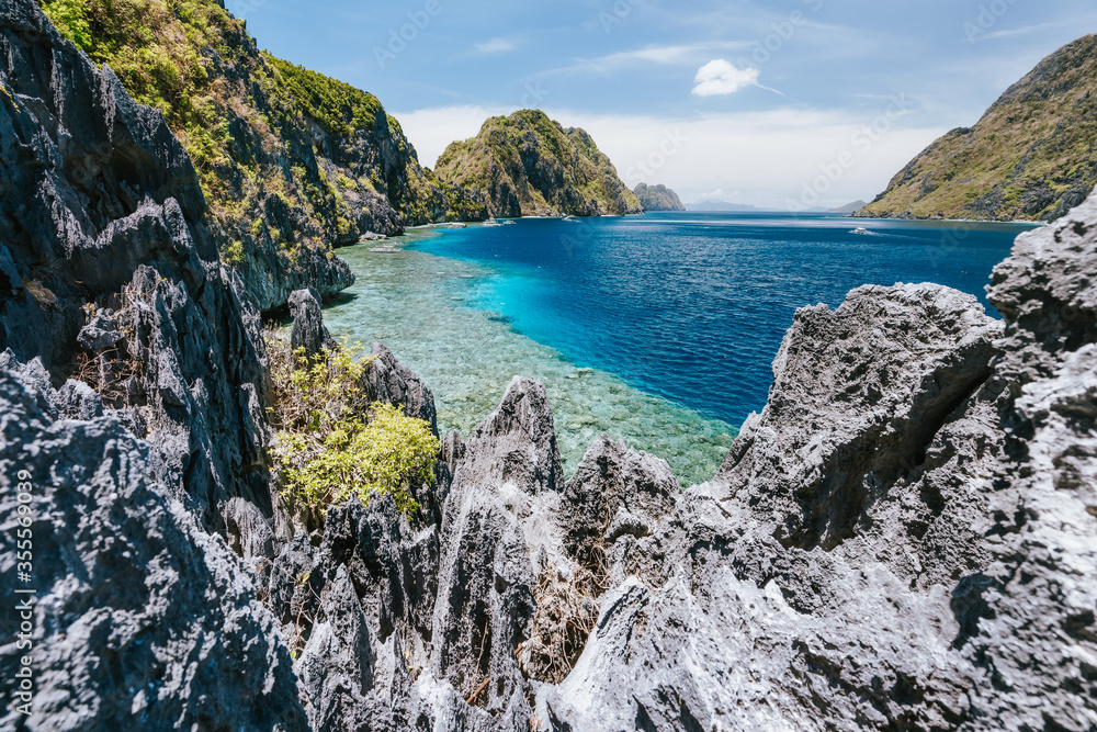 The famous view of the Tapiutan Strait in El Nido, Palawan - Philippines