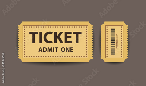 Paper stub ticket with two parts