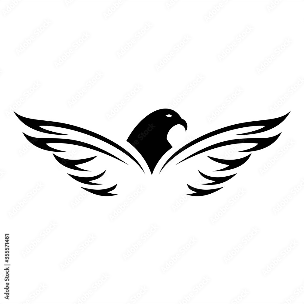 Fototapeta premium eagle flap wings logo designs vector template
