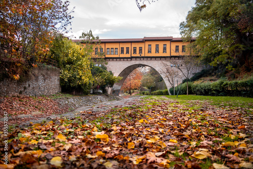 autumn leaves, Irgandi historical bridge, Bursa,Turkey