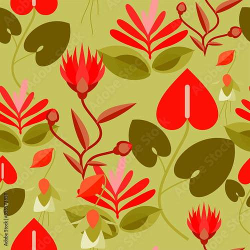 Cute Fashion Flower Vector Pattern Seamless