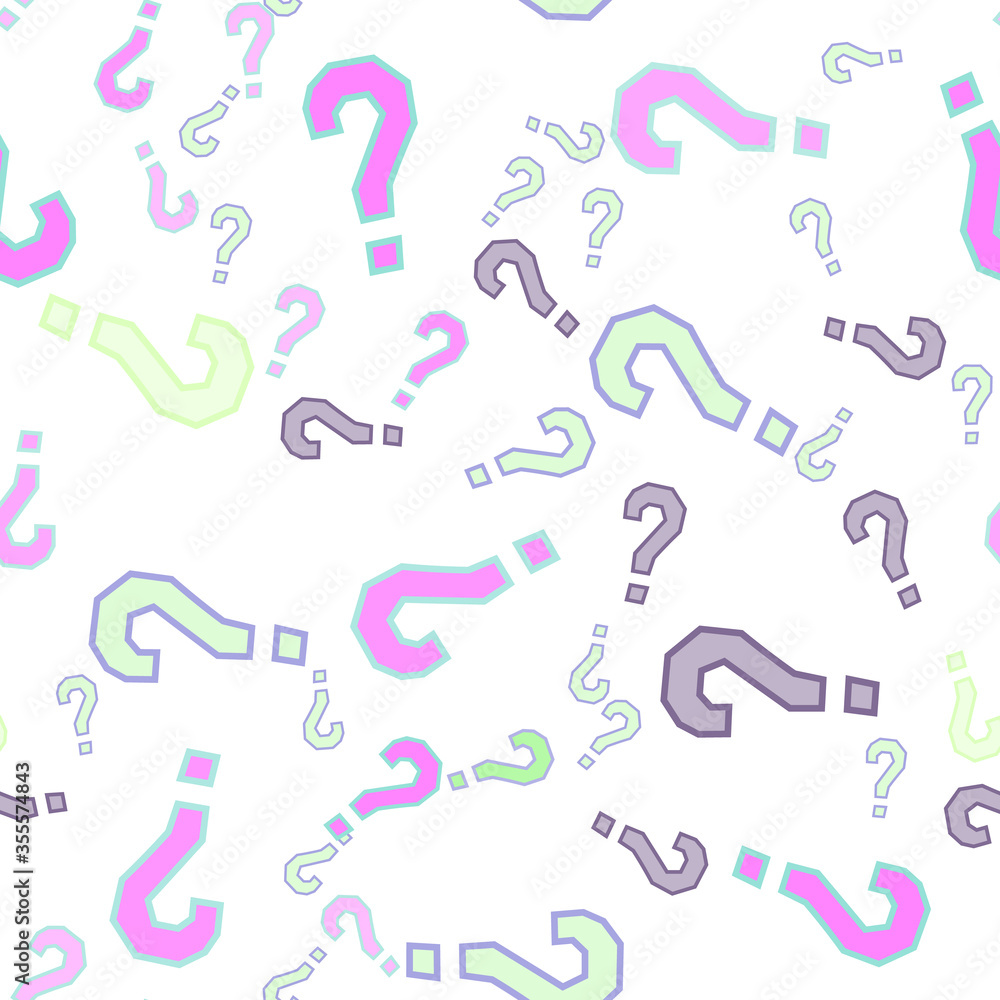 Quiz seamless pattern. Question marks, doubt, faq Quiz seamless pattern. Question marks, doubt, faq