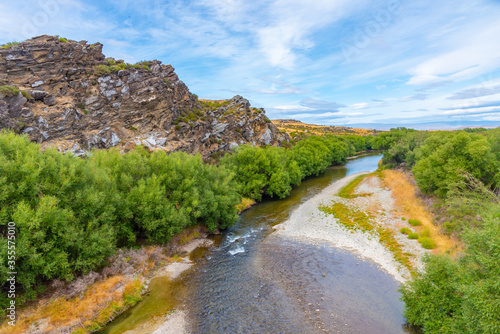 Manuherikia river in central Otago, New Zealand photo