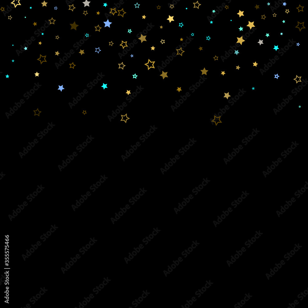 Gold, Blue stars, sprocket, shiny confetti. Gold, Blue stars, sprocket, shiny confetti.