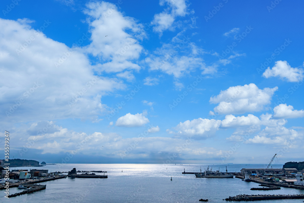 【海イメージ】海 港 船 漁船 イメージ