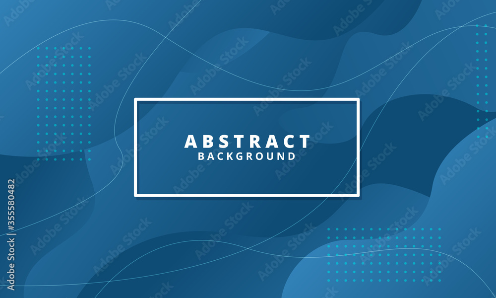 Abstract blue liquid wave background. Gradient abstract banner with flowing liquid shapes. Template for the design of a website landing page or background. Eps10 vector