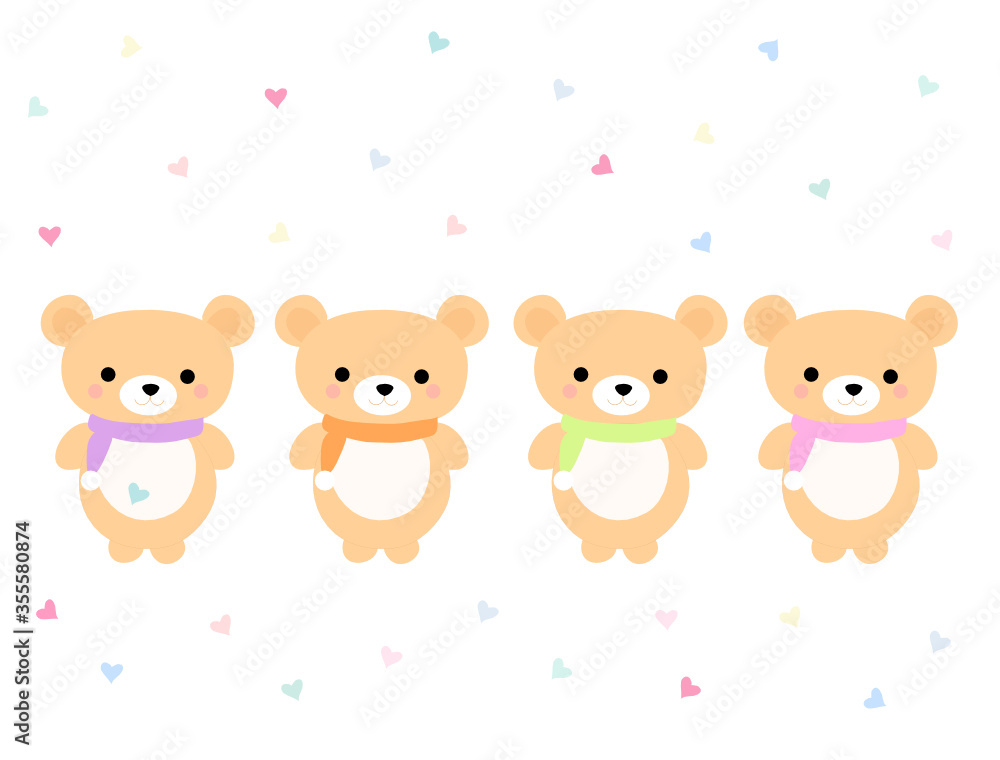 Naklejka premium Cute teddy bears