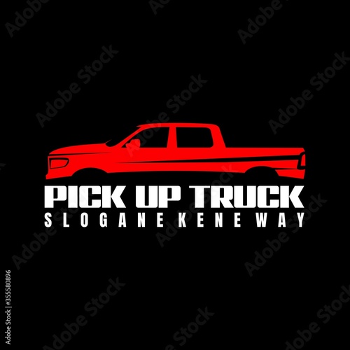 pick up truck logo design vector