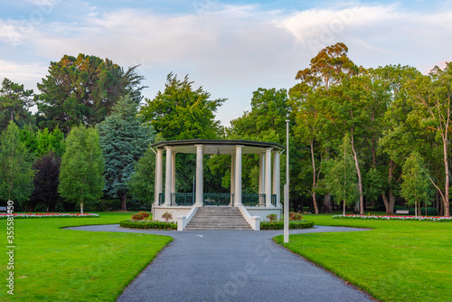 White pavilion at Queens park in Invercargill, New Zealand photo