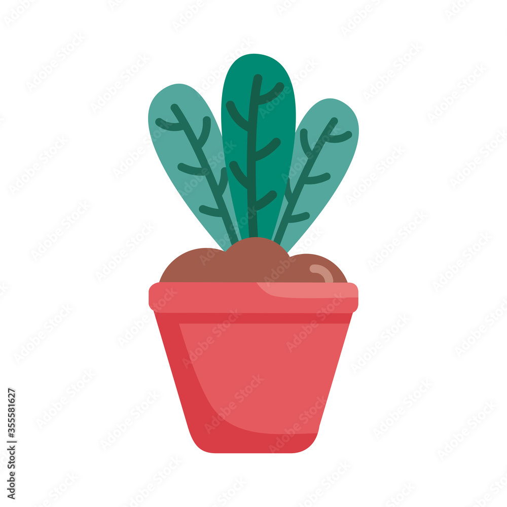 Plant inside pot detail style icon vector design Plant inside pot detail style icon vector design