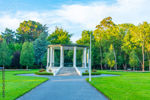 White pavilion at Queens park in Invercargill, New Zealand photo