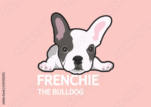 Cute lazy french bulldog is lying down on the floor. you can make this to your design element with doggy style.