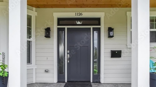 modern house exterior departure 4K dolly shot