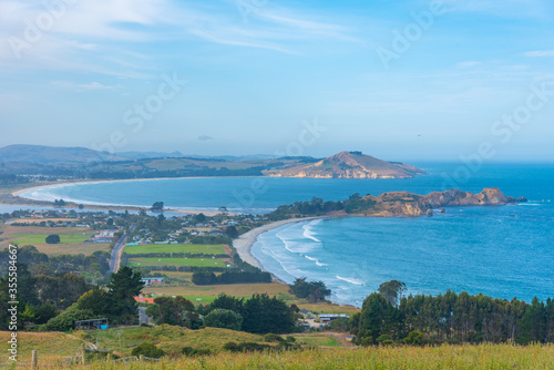 Puketeraki lookout in New Zealand photo