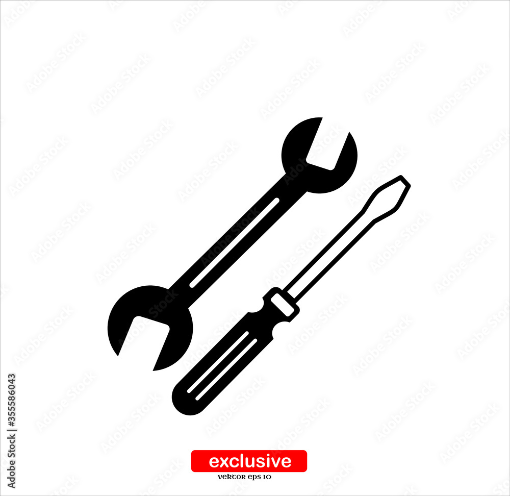 wrench icon.Flat design style vector illustration for graphic and web design.