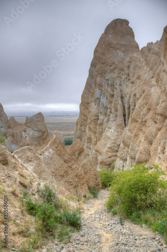 Clay cliffs Paritea in New Zealand photo