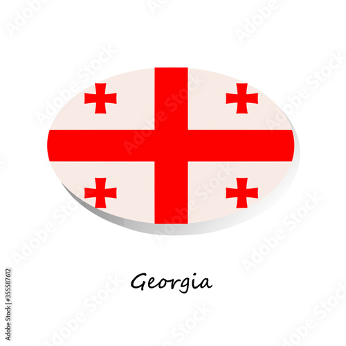 The flag of Georgia's national. For banner, tempate, icon, media.