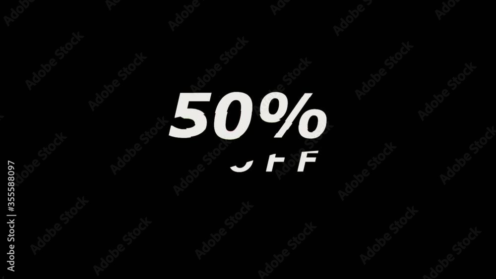 Sale 50% off. promotion message with glitch effect animation for sale promotion advertising Sale 50% off. promotion message with glitch effect animation for sale promotion advertising