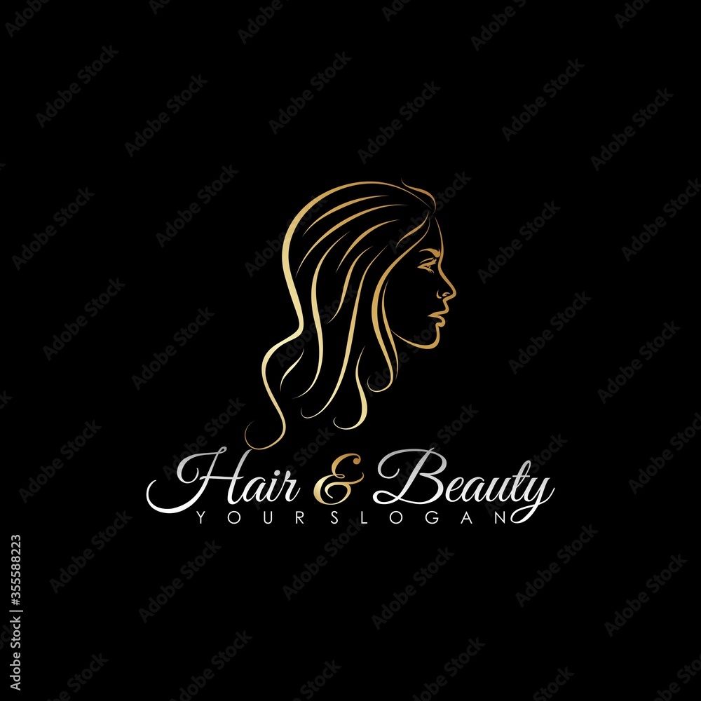 hair and beauty luxury salon logo template hair and beauty luxury salon logo template