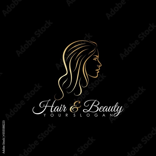 hair and beauty luxury salon logo template
