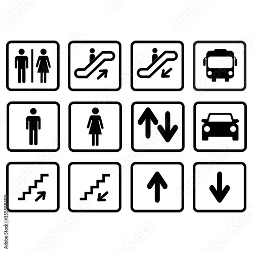 Public symbol icon set. vector Illustration.