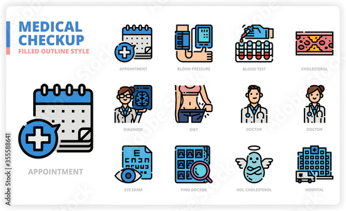 Medical Check Up icon set