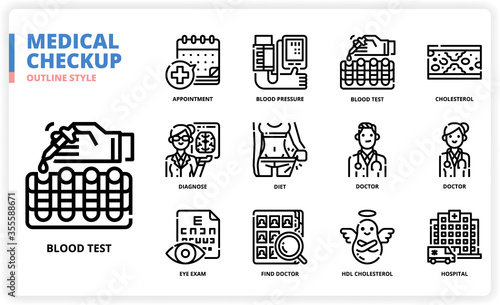 Medical Check Up icon set