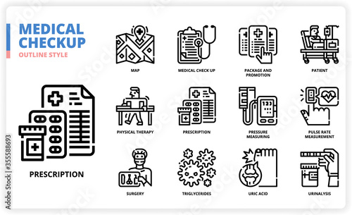 Medical Check Up icon set