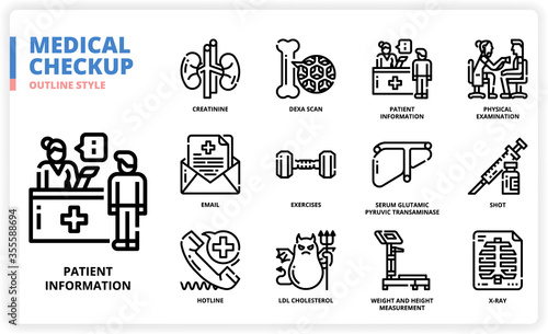 Medical Check Up icon set
