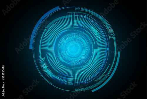 Blue eye cyber circuit future technology concept background