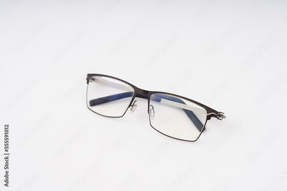 elegant design eyeglasses on white background.selective focus elegant design eyeglasses on white background.selective focus
