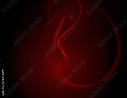 Foto image of one Digital Fractal on Black Color
