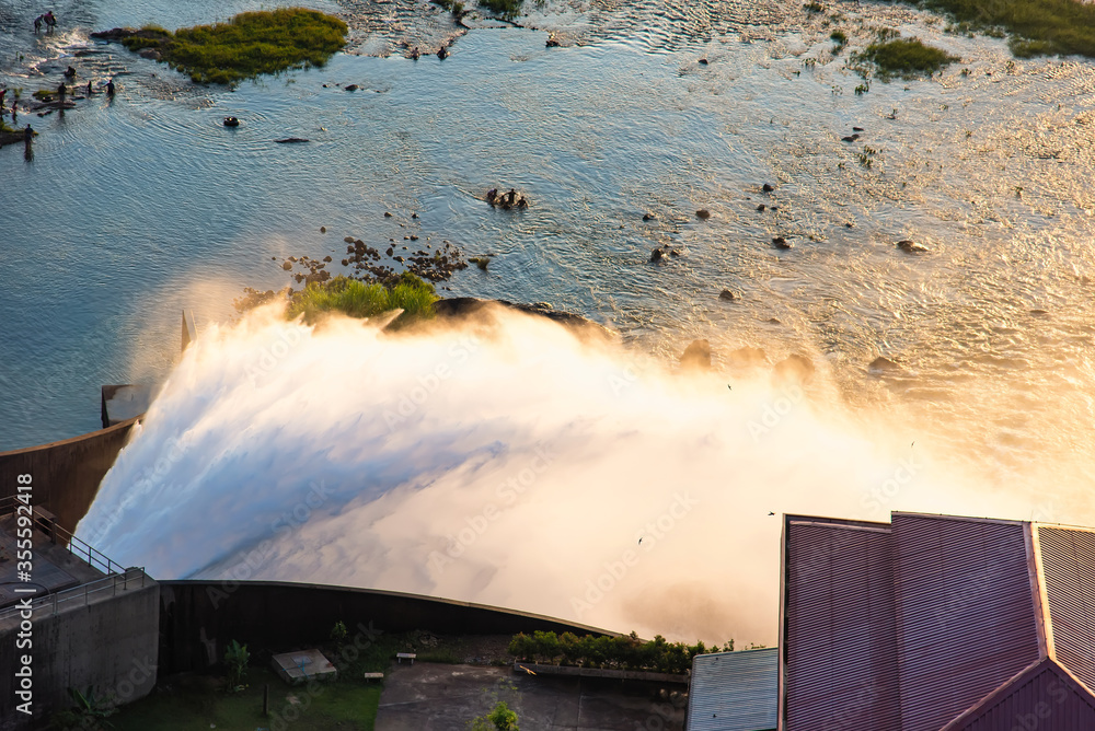 Irrigation dam released water to maintain water level in reservoir