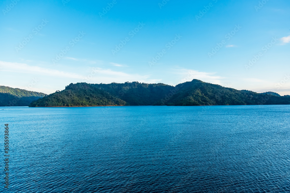 View of Khun Dan Dam, Nakhon Nayok,Thailand. Sunset of Khun Dan Dam during sunset, The dam is beautiful. View of Khun Dan Dam, Nakhon Nayok,Thailand. Sunset of Khun Dan Dam during sunset, The dam is beautiful.