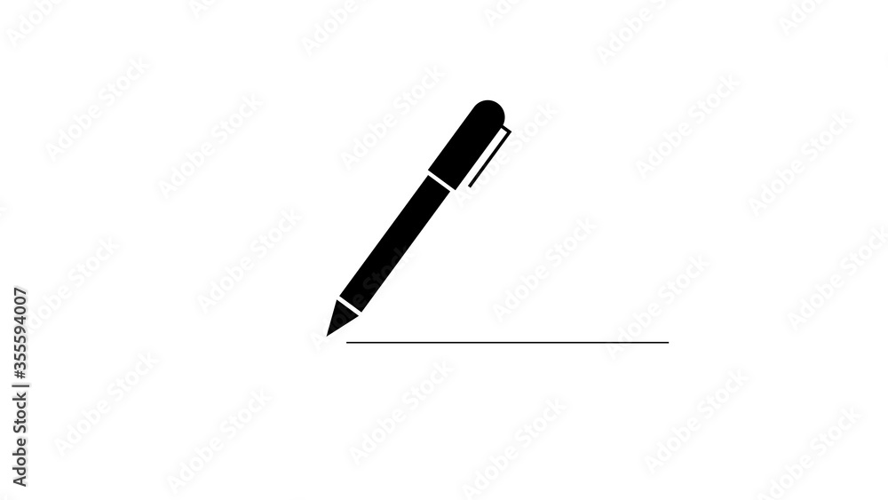 Pencil flat icon. Single high quality outline symbol of graduation for web design or mobile app Pencil flat icon. Single high quality outline symbol of graduation for web design or mobile app