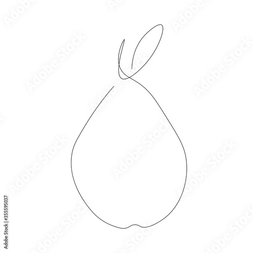 Summer fruit tree pear vector illustration