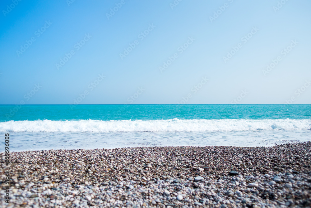 Beautiful sea waves, ocean coast, sea foam. Beautiful sea waves, ocean coast, sea foam.