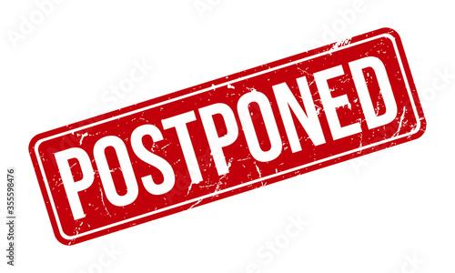 Postponed Rubber Grunge Stamp Seal Vector Illustration