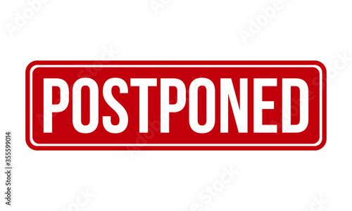 Postponed Rubber Grunge Stamp Seal Vector Illustration