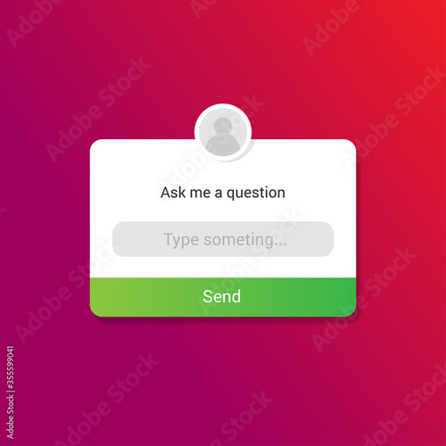 Vector illustration of  ask me question sticker for social media template