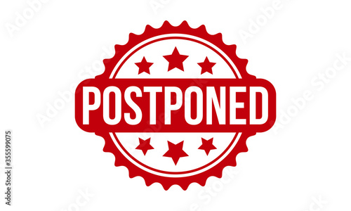 Postponed Rubber Grunge Stamp Seal Vector Illustration
