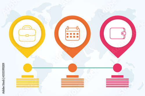 business infographic with world planet