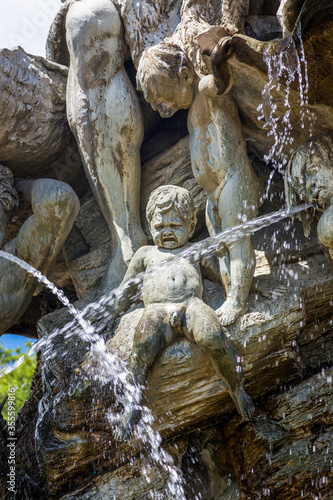  Fragment of the Neptune Fountain in the center of Berlin