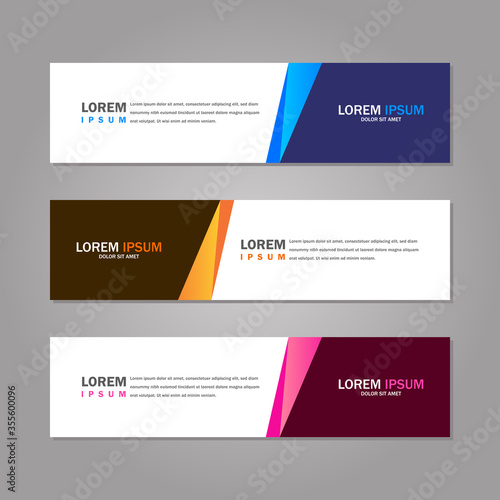 Modern abstract geometric website banner template bundle set vector design