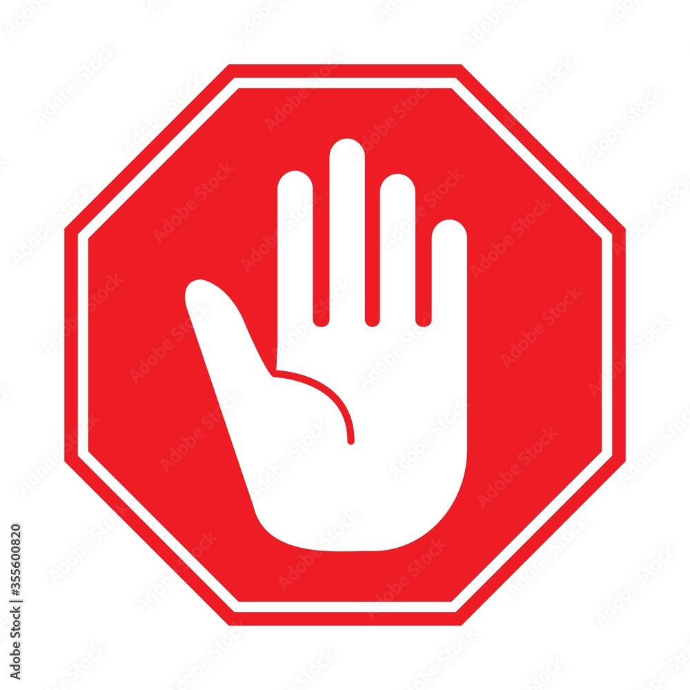 Obraz premium Traffic sign stop. Prohibition sign. Vector illustration. on white background